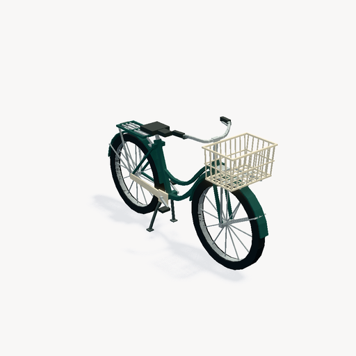 Bicicleta urbana con cesta delantera — Vista previa del modelo 3D