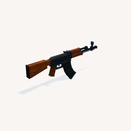 AK-47 — 낡은 월넛 — 3D 모델 미리보기