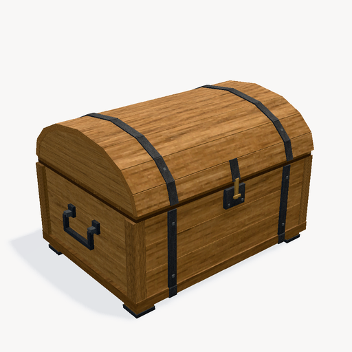 Eisenbeschlagene Schatztruhe — Vorschau des 3D-Modells