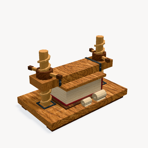 แท่นอัดสกรูสำหรับเข้าเล่มหนังสือ — ตัวอย่างโมเดล 3D