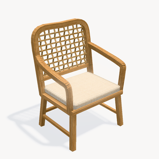 Geflochtener Rattan-Bistro-Sessel — Vorschau des 3D-Modells