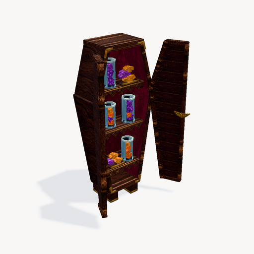 관 모양 사탕 진열장 — 3D 모델 미리보기