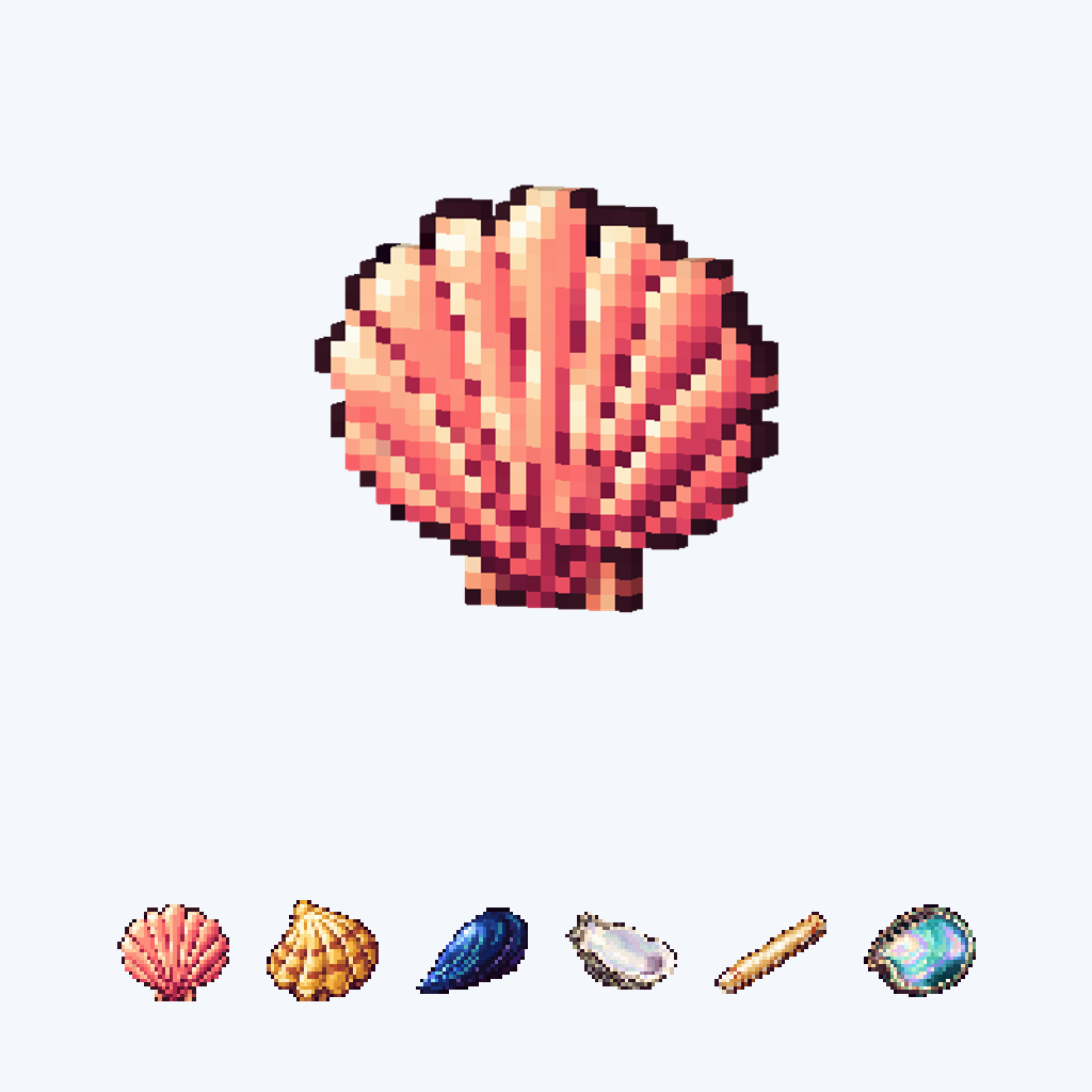 Muschelsammler an der Küste — Pixel-Item-Paket