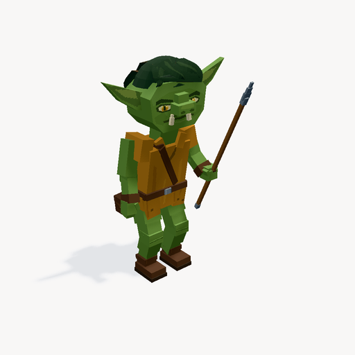 Saqueador goblin con lanza — Vista previa del modelo 3D