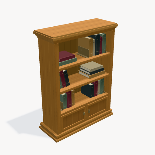 Café-Bibliotheksbücherregal — Vorschau des 3D-Modells