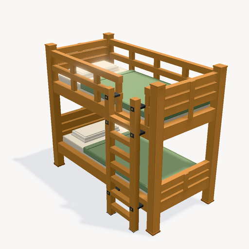 사다리가 있는 이층 침대 — 3D 모델 미리보기