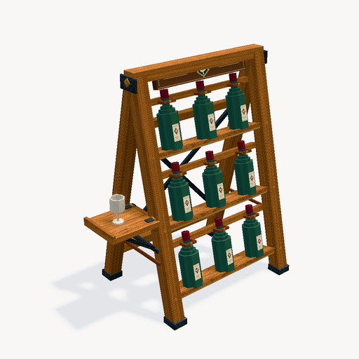 ชั้นวางชิมไวน์ของพ่อค้าไวน์ — ตัวอย่างโมเดล 3D