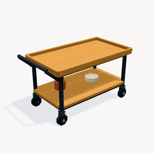 Rollender Café-Servierwagen — Vorschau des 3D-Modells