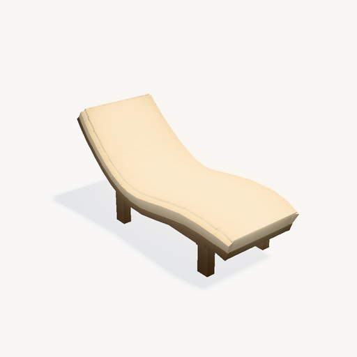곡선형 셰즈 롱 — 3D 모델 미리보기