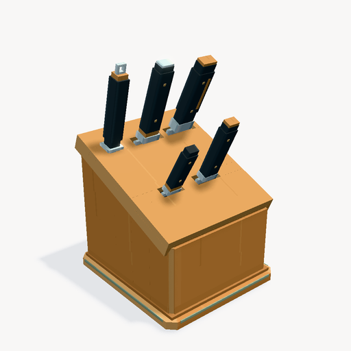 Bloque de cuchillos de cocina — Vista previa del modelo 3D
