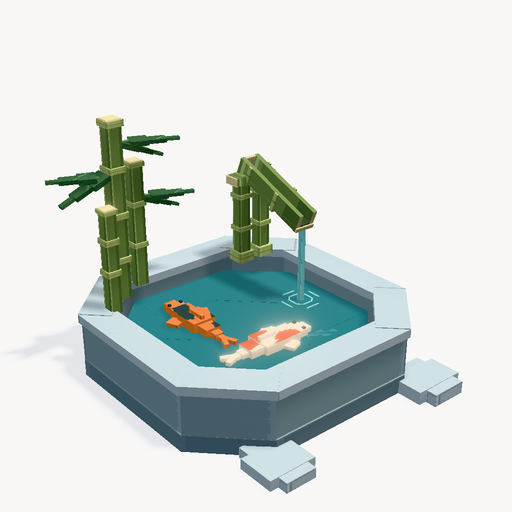 Bamboo Koi Garden Fountain — ตัวอย่างโมเดล 3D