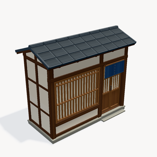 Fachada de tienda machiya — Vista previa del modelo 3D