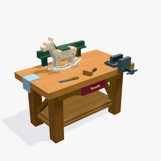 Festive Toy Workshop Bench — ตัวอย่างโมเดล 3D