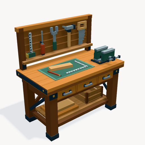 Oak & Iron Artisan Workbench — ตัวอย่างโมเดล 3D